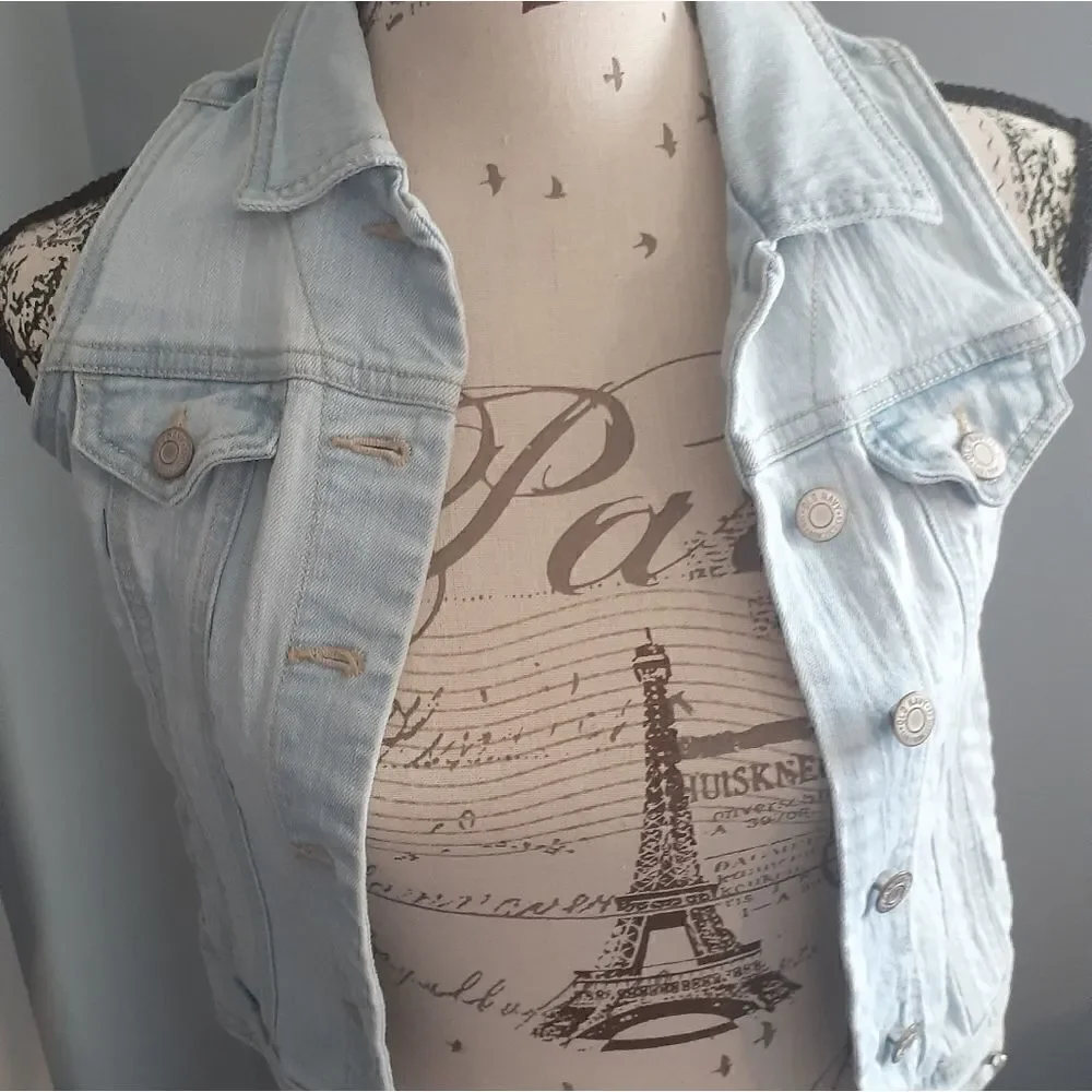 Custom Old Navy Denim Rock and Roll Vest